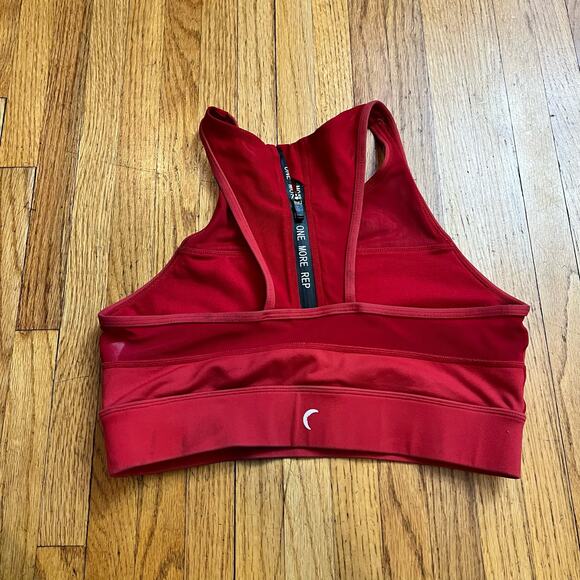 ZYIA Active All Star Sports Bra Medium Mesh One More Rep Zip Back Fadded Red - Picture 2 of 6